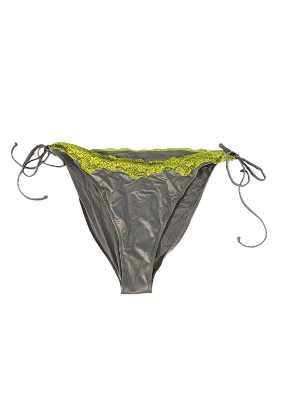 SKIMS Lace Swim Tie Bikini Bottom 3X Chrome Metallic Y2K Festival Ibiza RARE